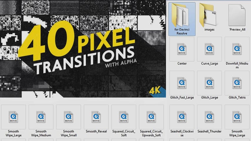 Пиксельные Переходы с Альфа-Каналом для Видеомонтажа