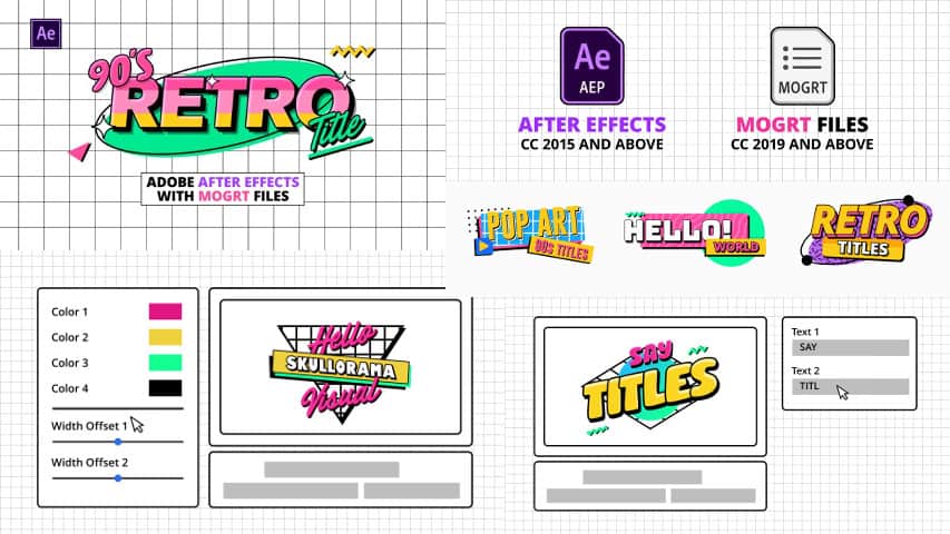 Ретро Титры 90-х для Adobe After Effects и Premiere Pro